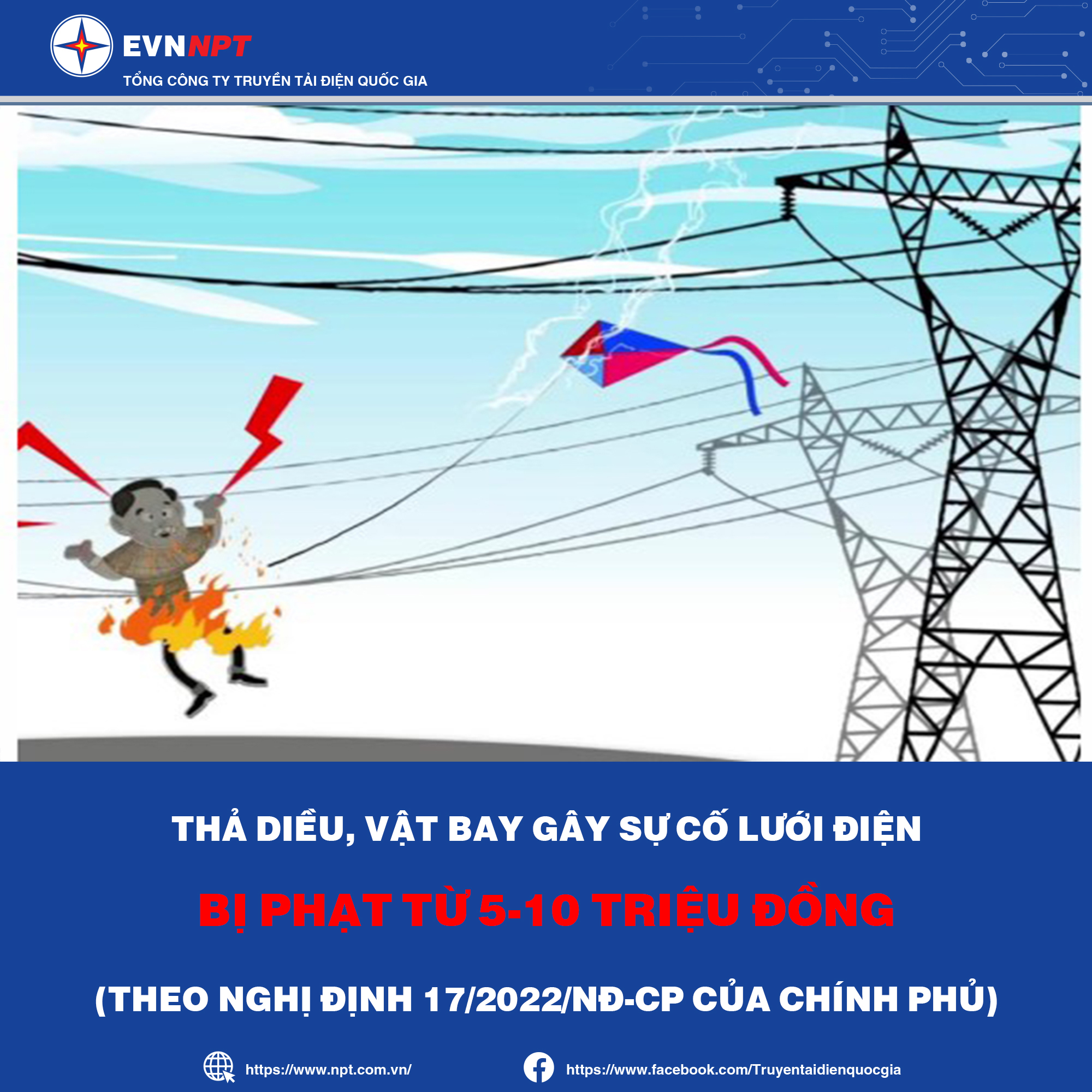 Tăng cường an toàn điện, phòng ngừa thả diều gây sự cố lưới điện