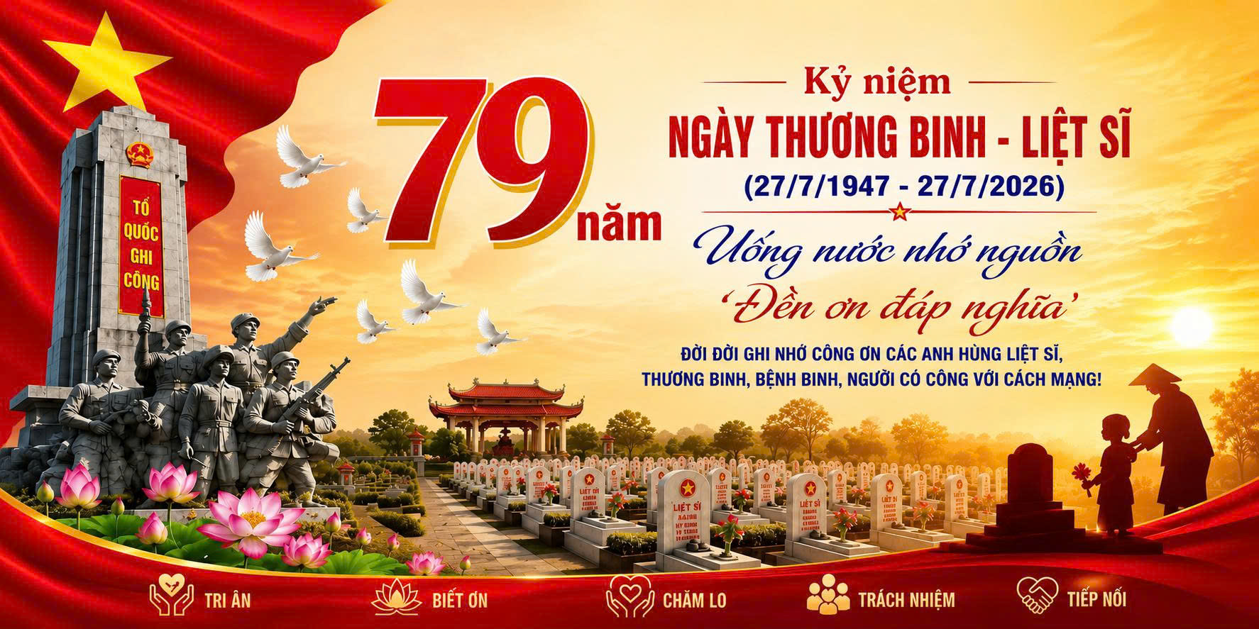 Tri ân những người có công với cách mạng nhân kỷ niệm 79 năm Ngày Thương binh - Liệt sĩ (27/7/1947 - 27/7/2026)
